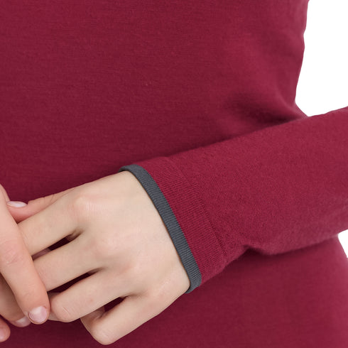 Shirt in Pflaumenrot mit langen Ärmeln