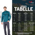 Größentabelle für 100% Merino Jacke für Herren