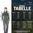 Größentabelle für Damen Baselayer aus 100% Merinowolle mit viertel Zip
