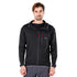 Schwarzer Merino Hoodie mit grauen Akzenten und Zip