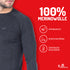 Mann in einem Merino-Langarmshirt aus 100% Merinowolle