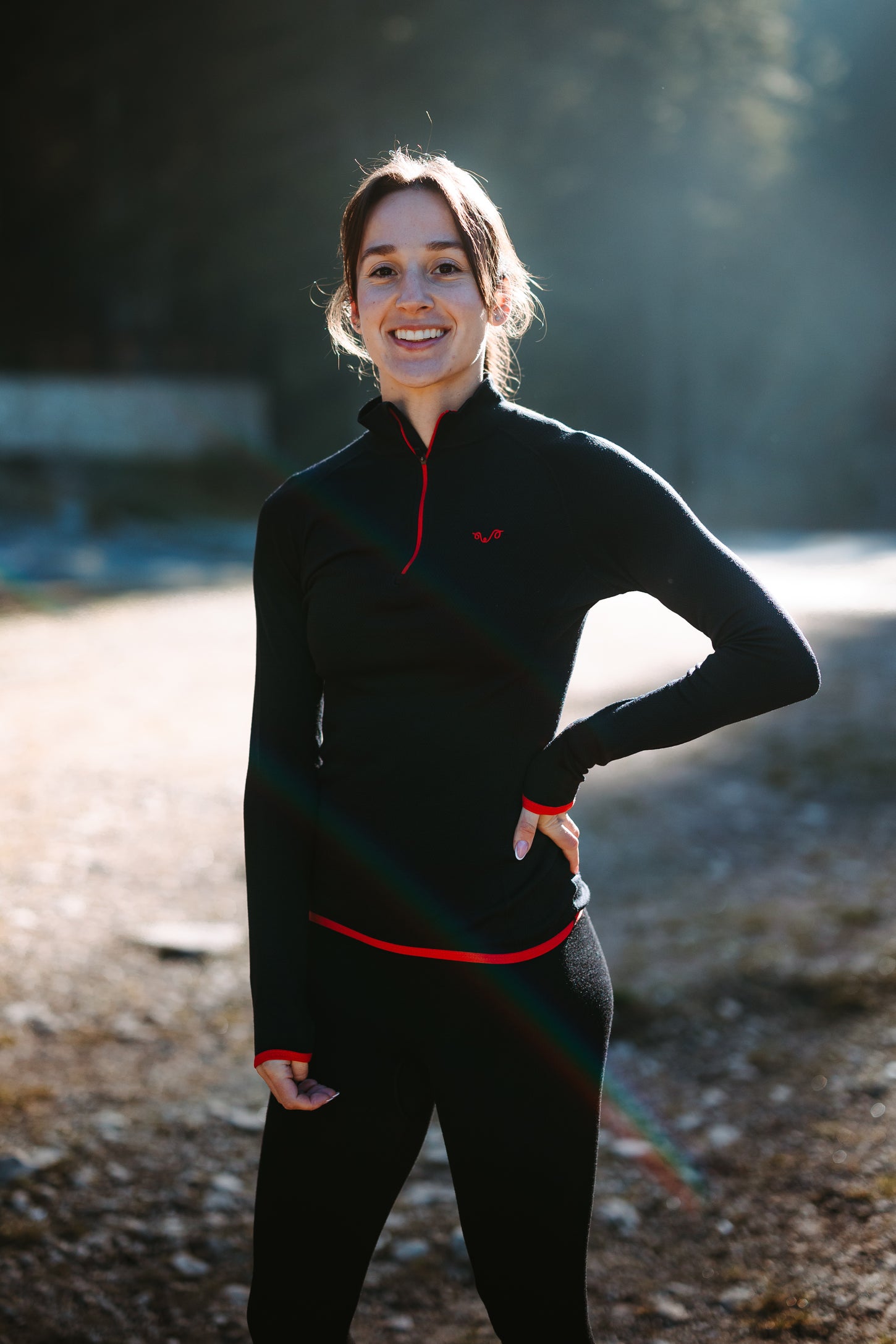 Joggerin in Merinobekleidung aus mulesingfreien Material.