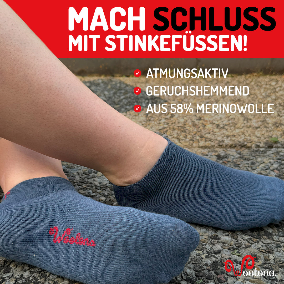 Sneakersocken aus Merinowolle unisex