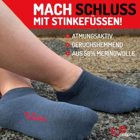 Sneakersocken aus Merinowolle unisex