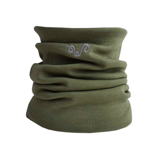 Nackenwärmer aus Merinowolle in Grün