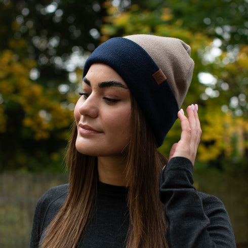 Wendbare 2in1 Mütze - 100% Mulesingfreie Merinowolle – Reverse - Nachhaltig & Warm