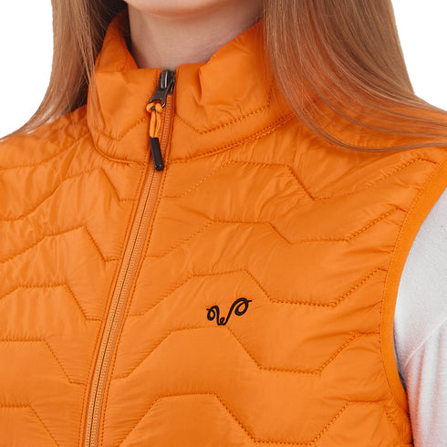 Damen Weste in Orange mit Woolona Logo