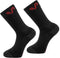 Merino Wandersocken in schwarz mit rotem Logo