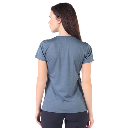 Graues Damen Tshirt aus Merinowolle