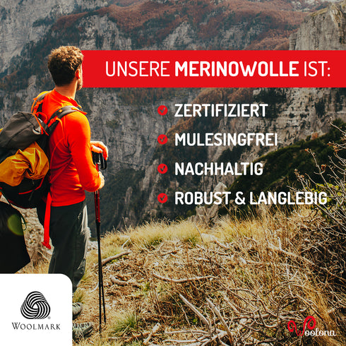 Merinowolle von Woolona ist zertifiziert mulesingfrei, nachhaltig, robust und langlebig