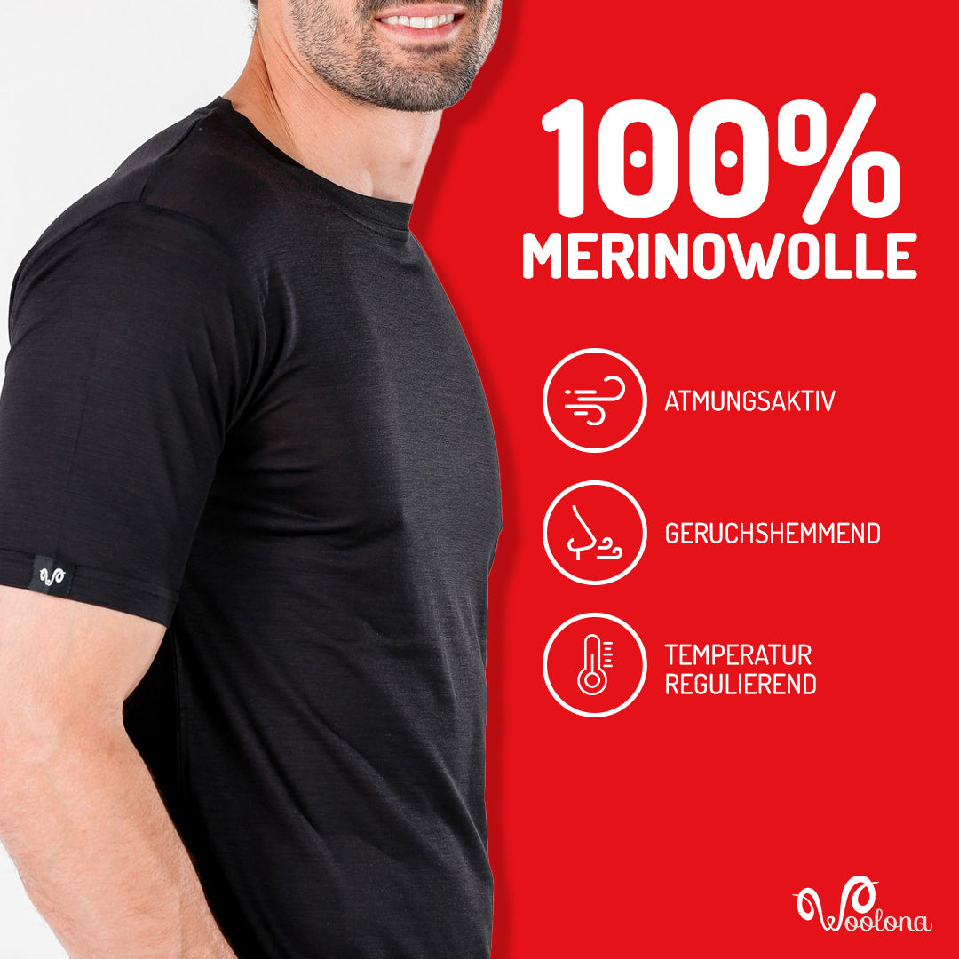 Positive Eigenschaften von 100% Merinowolle T-Shirt