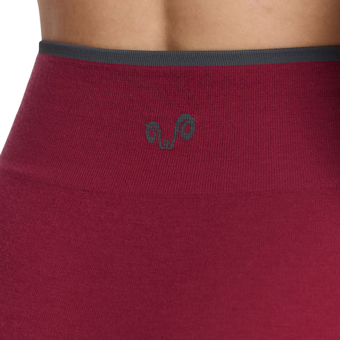 Damen Leggings in Pflaumenrot mit Woolona Logo