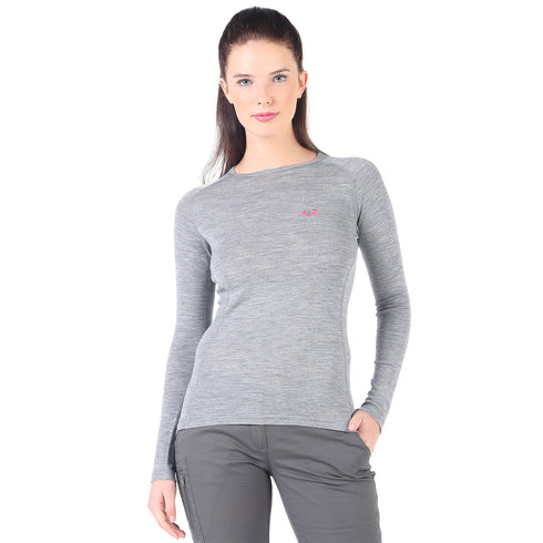 Graues Langarmshirt fĂźr Damen