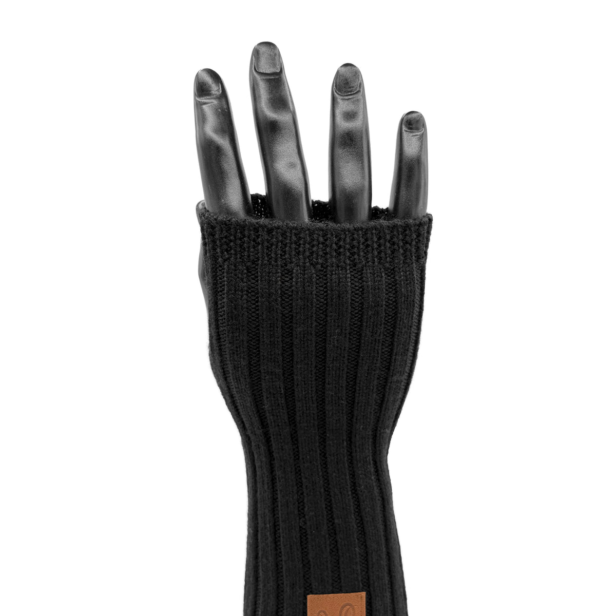 Merinowolle Handwärmer in der Farbe schwarz