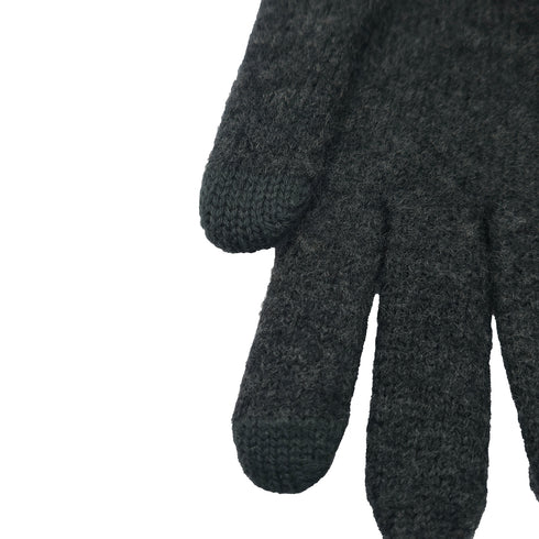 Nahaufnahme von Merino Handschuhen in der Farbe anthrazit.