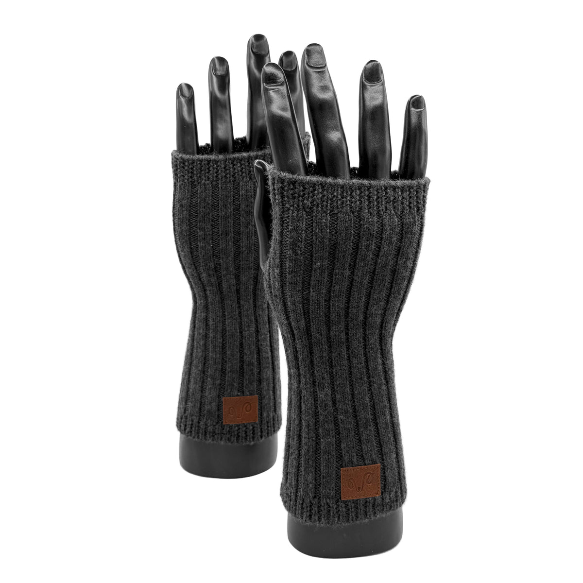Anthrazit Unisex Handwärmer aus Merinowolle