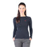 Damen Langarmshirt in anthrazit und roten Logo