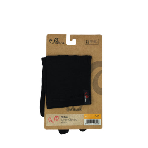 Liner Handschuhe aus Merinowolle mit einem Woolona Logo