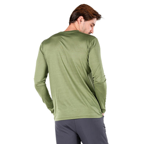 Funktionsshirt mit langen Ärmeln von hinten (grün)