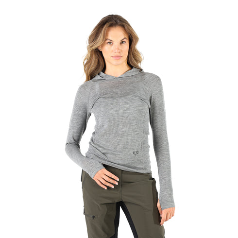 Kapuzenshirt für Damen aus 100% Merinowolle