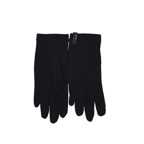 Schwarze Unterziehhandschuhe aus Merinowolle