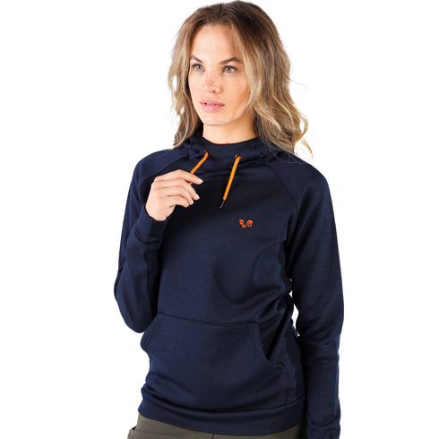 Kapuzenpullover Frau mit weißem Logo Woolona