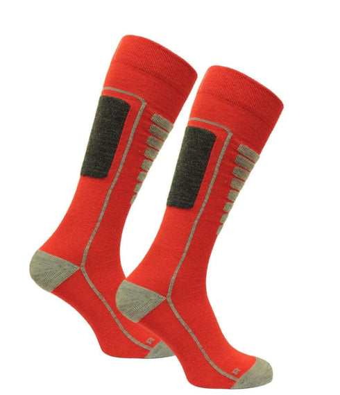 Merino Skisocken Paar in der Farbe Rot