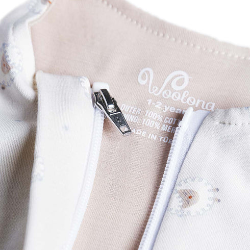 Schlafsack mit Beinen aus Merinowolle in Ecru