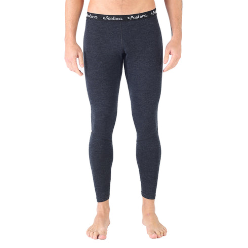 Schwarze Merino Funktionsunterhose für Herren von vorne