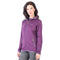 Merino Hoodie in lila mit grauen Zip
