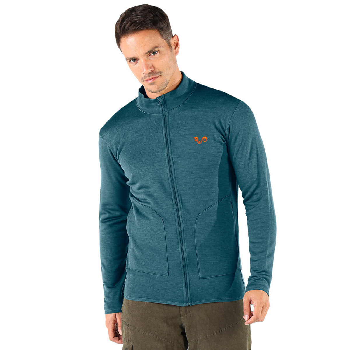 Merino Jacke in der Farbe blaugrün
