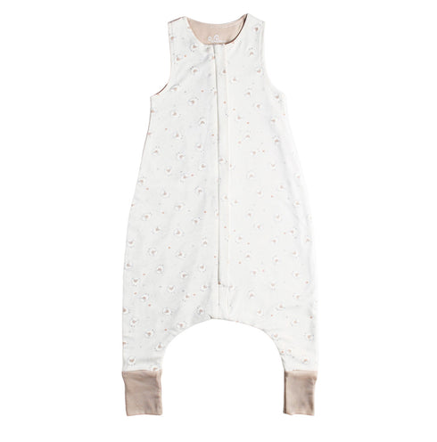 Kinder Schlafsack aus Merinowolle mit Füßen in ecru