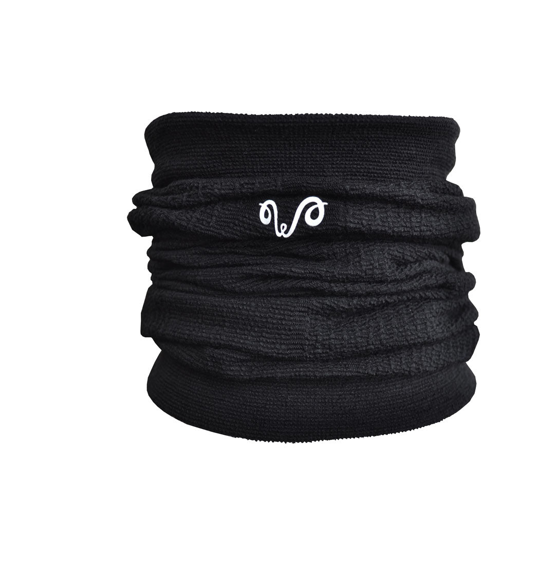 Schlauchschal in schwarz mit weißen Logo