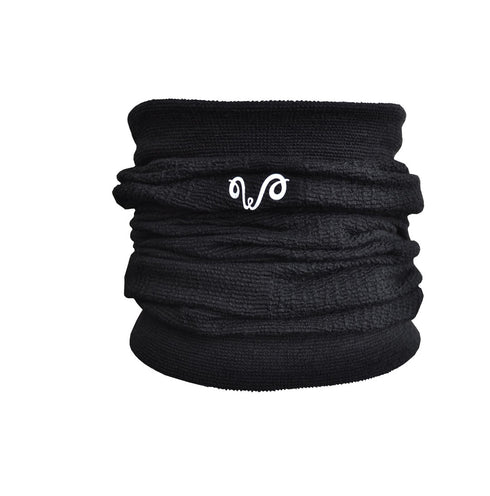 Schlauchschal in schwarz mit weiĂen Logo