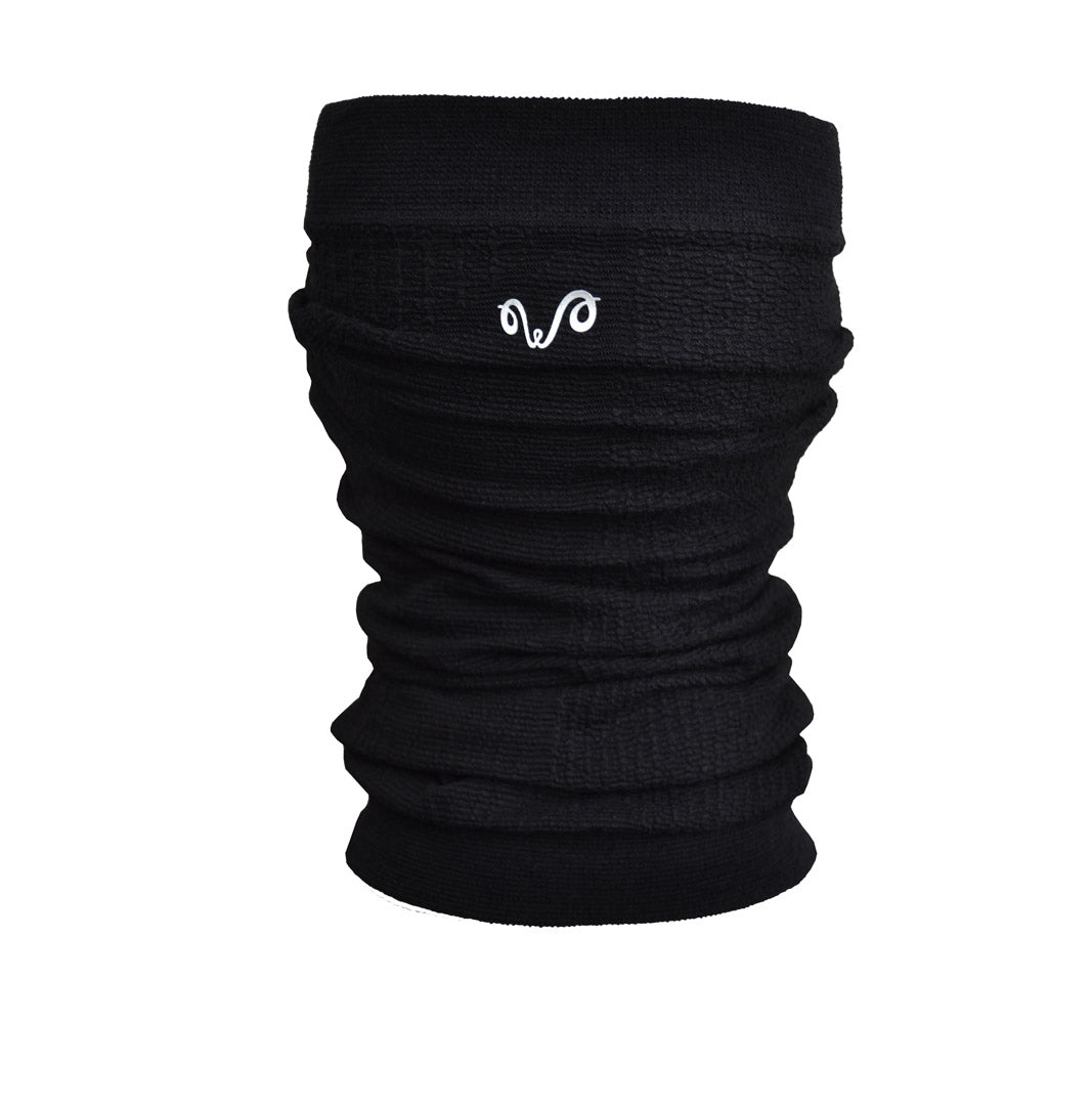 Nahtloser Merino Schlauchschal gedehnt in der Farbe schwarz