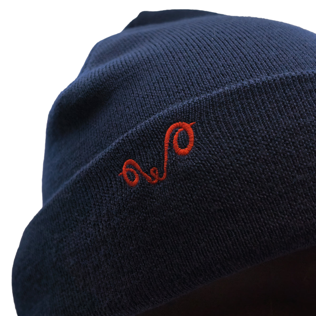 Merinomütze in Navy mit rotem Woolona Logo