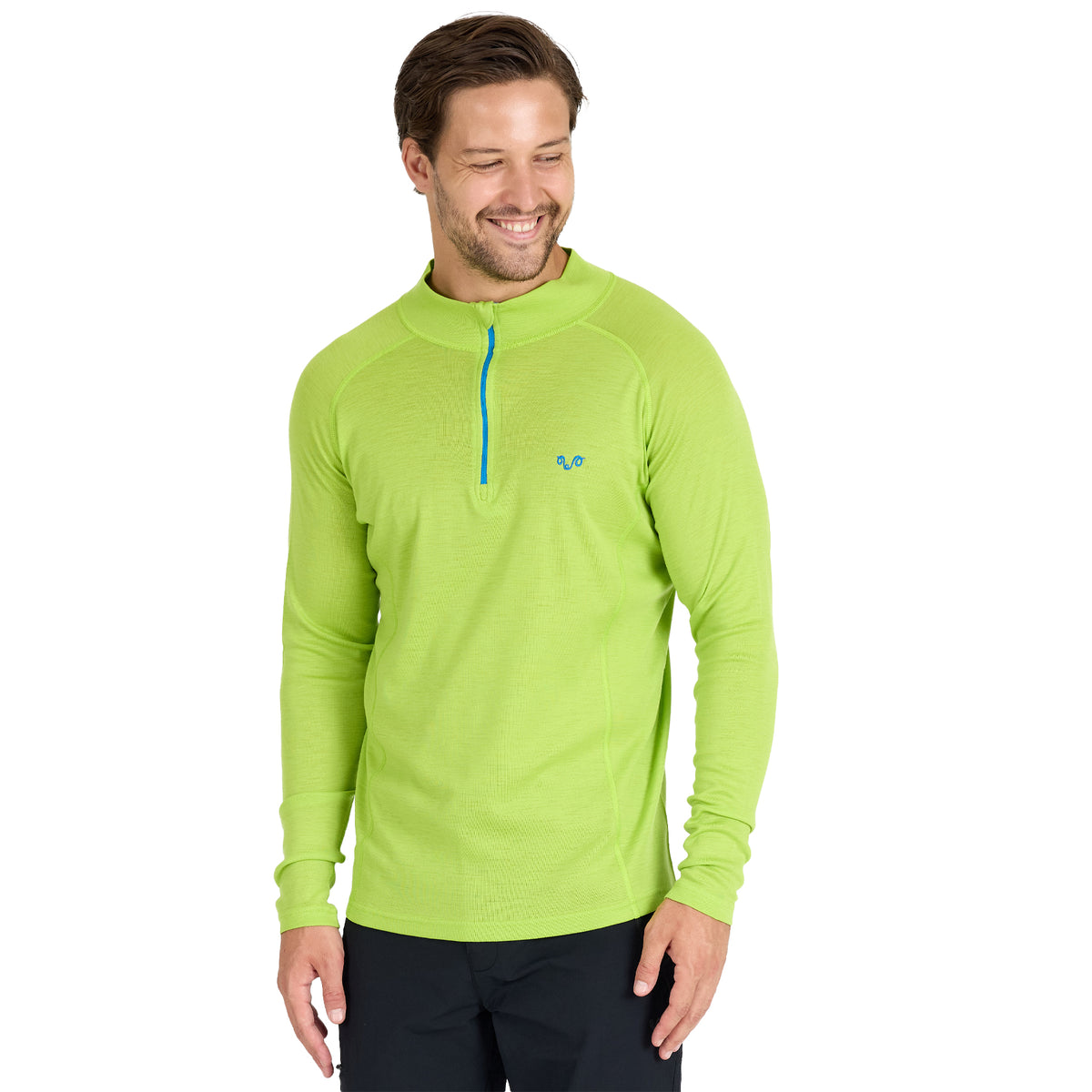 Langarmshirt - ASTRO - 100% Merinowolle (Zip)