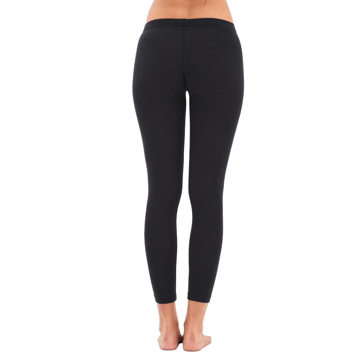 Damen Merino Leggings von Hinten in schwarz