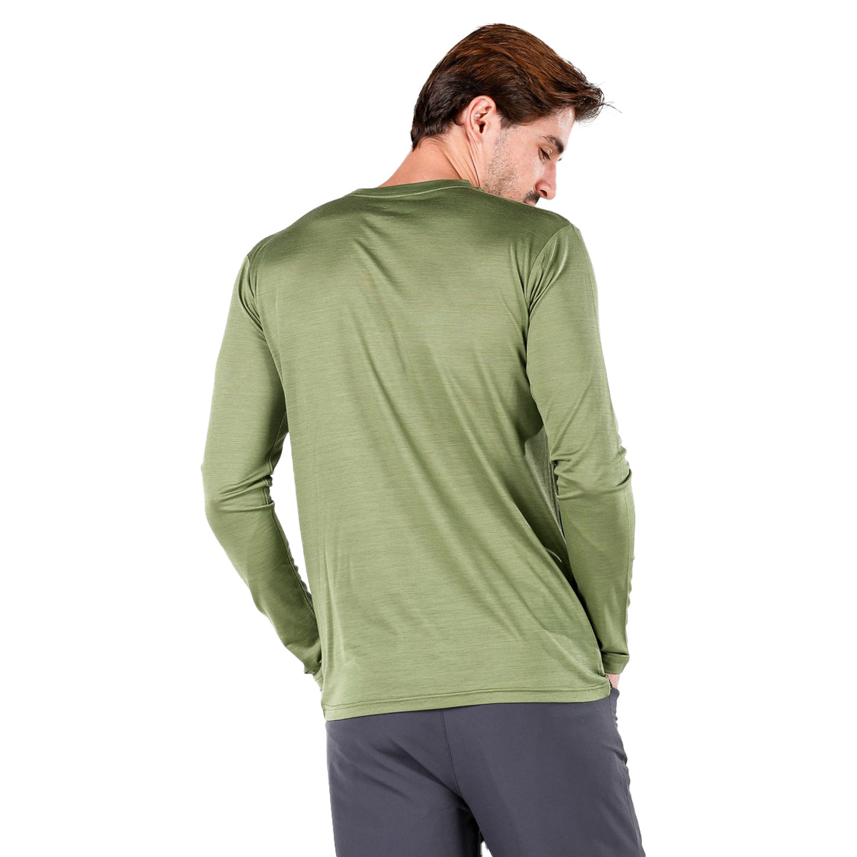 Funktionsshirt mit langen Ärmeln von hinten (grün)
