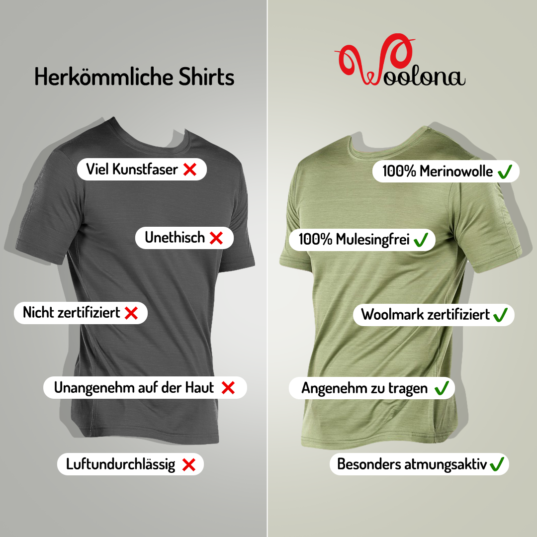 Merinoshirt Vorteile gegenüber herkömmlichen Shirts