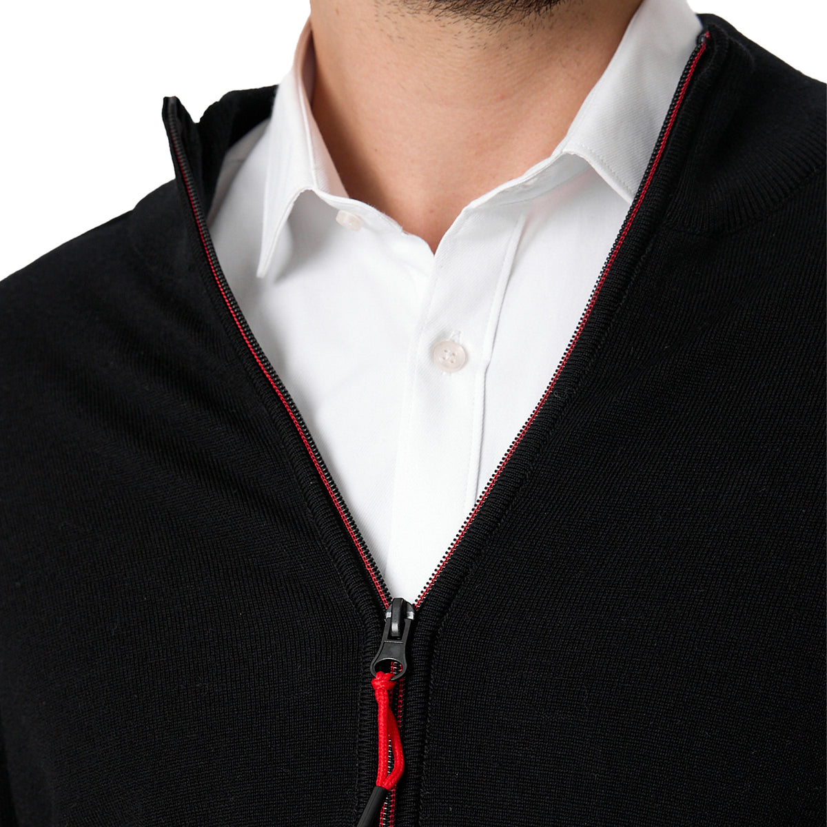 Schwarze Zipjacke mit Reißverschluss
