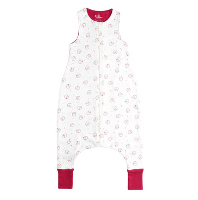 Kinderschlafsack mit Füßen aus Merinowolle mit Schaf motiv in der Farbe Pink