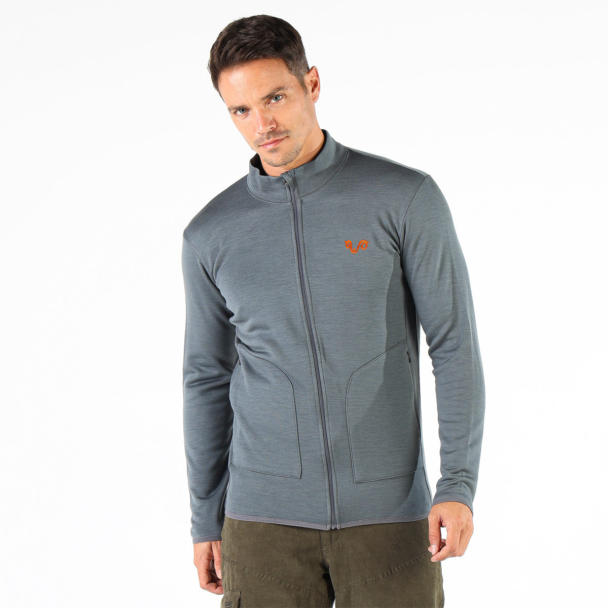 Jacke aus Merinowolle in grau für Herren