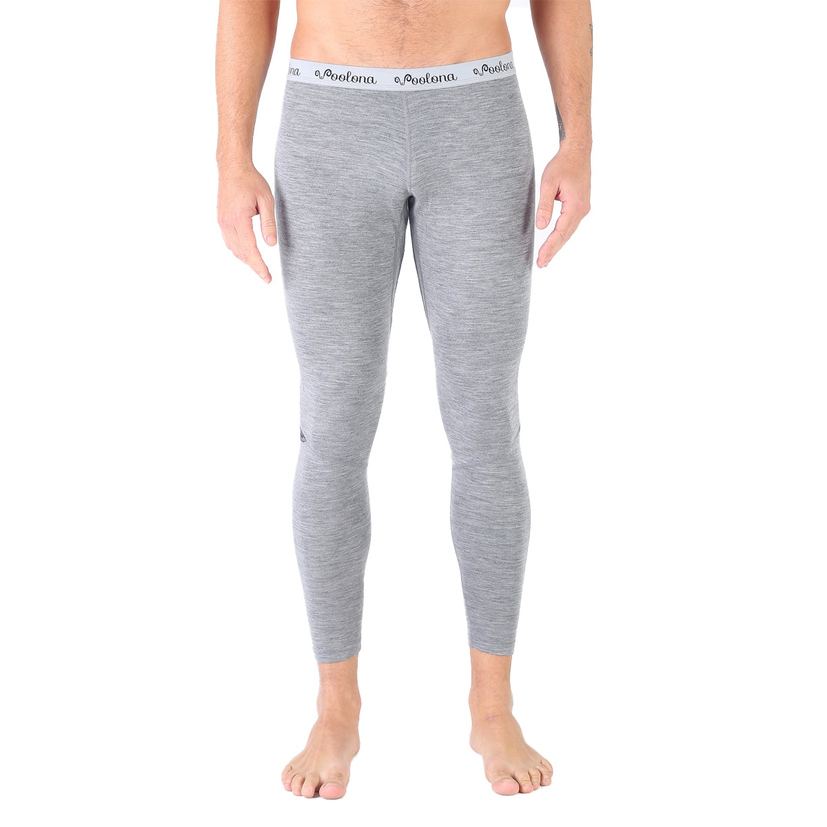 Eine lange Merino Unterhose in der Farbe Grau